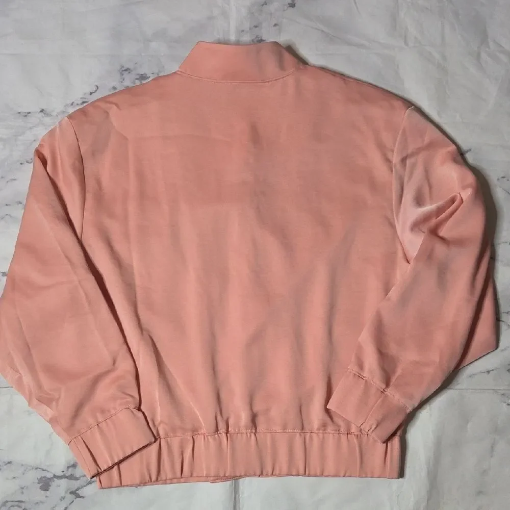 Express Satin Coral Dust Bomber Jacket